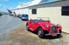 A local fellow named Stuart heard we were here and drove his wonderful old Austin up to give us a look and see our Mogs.