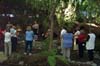 The ladies learn how to twirl poi balls