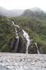 A waterfall near the glacier